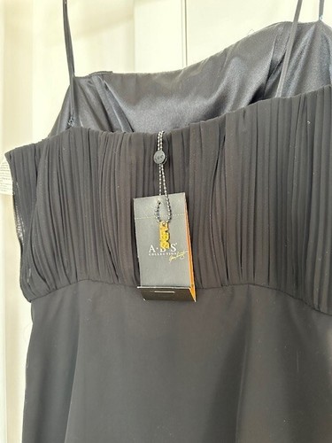 SPECTACULAR ABS by ALLEN SCHWARTZ CHIFFON TIERED DRESS GOWN PLEATED BODICE 8 NWT - Picture 7 of 10