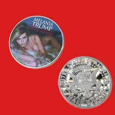 1 Melania Trump Partial Nude Half Dollar Coin Republican Democrat w case silver