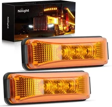 Niligh 2PCS 3.9 Inch 3 LED Truck Trailer Front Rear LED Side Marker Lights