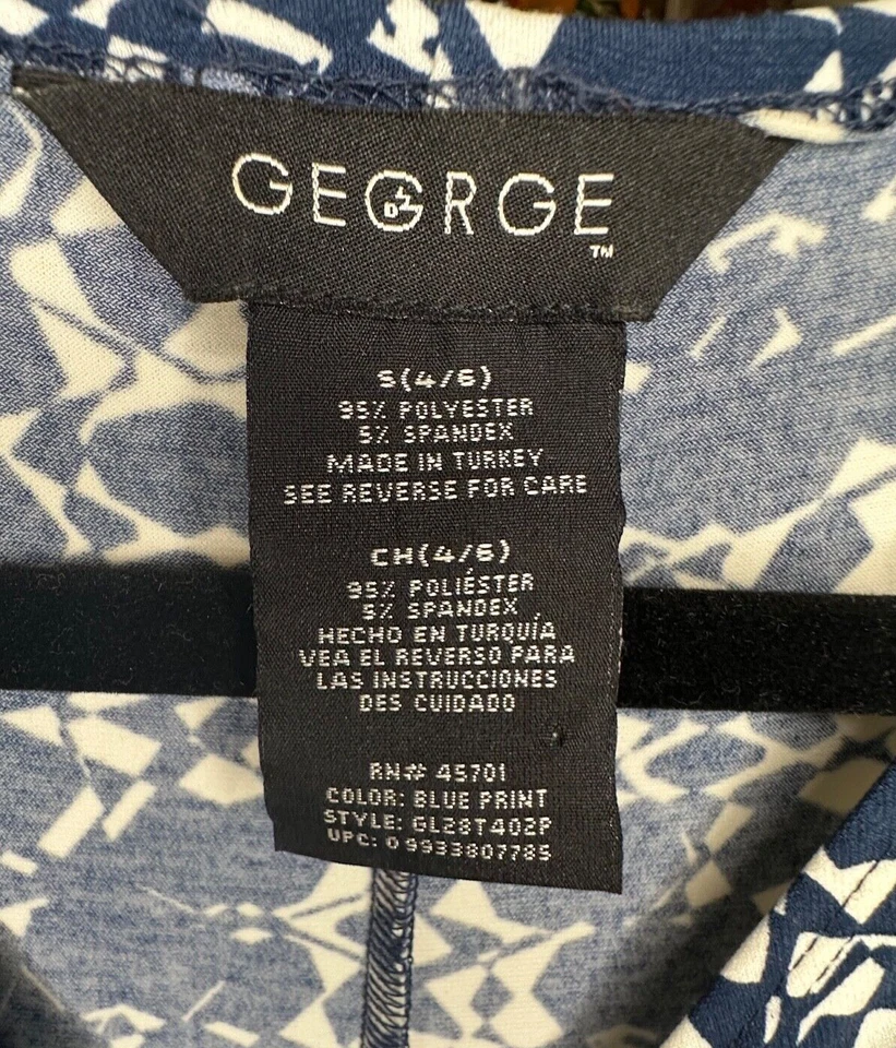 Vestido George pequeño 4/6 azul axila a axila 15" largo 37" Foto 2 de 4