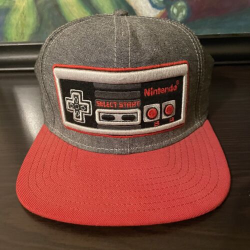 Nintendo NES Retro Video Game Controller Snapback Baseball Hat Cap One-Size  Gray