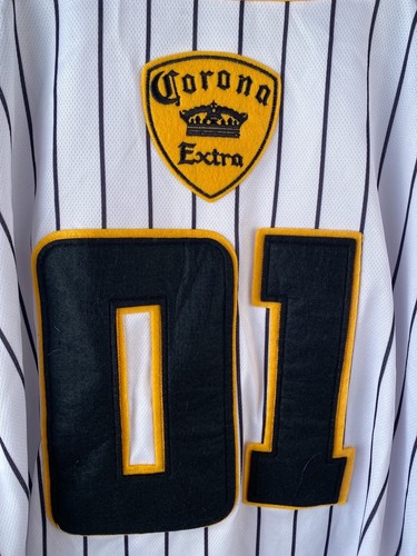 Corona Extra Sports Gear Baseball Jersey Embroidered Button Stripped Logo 3XL - Picture 21 of 22