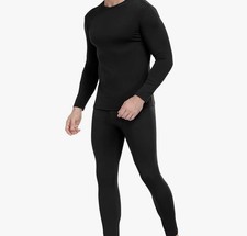 WEERTI Thermal Underwear for Men-Long Johns-Fleece-Heat Retention- Size Large