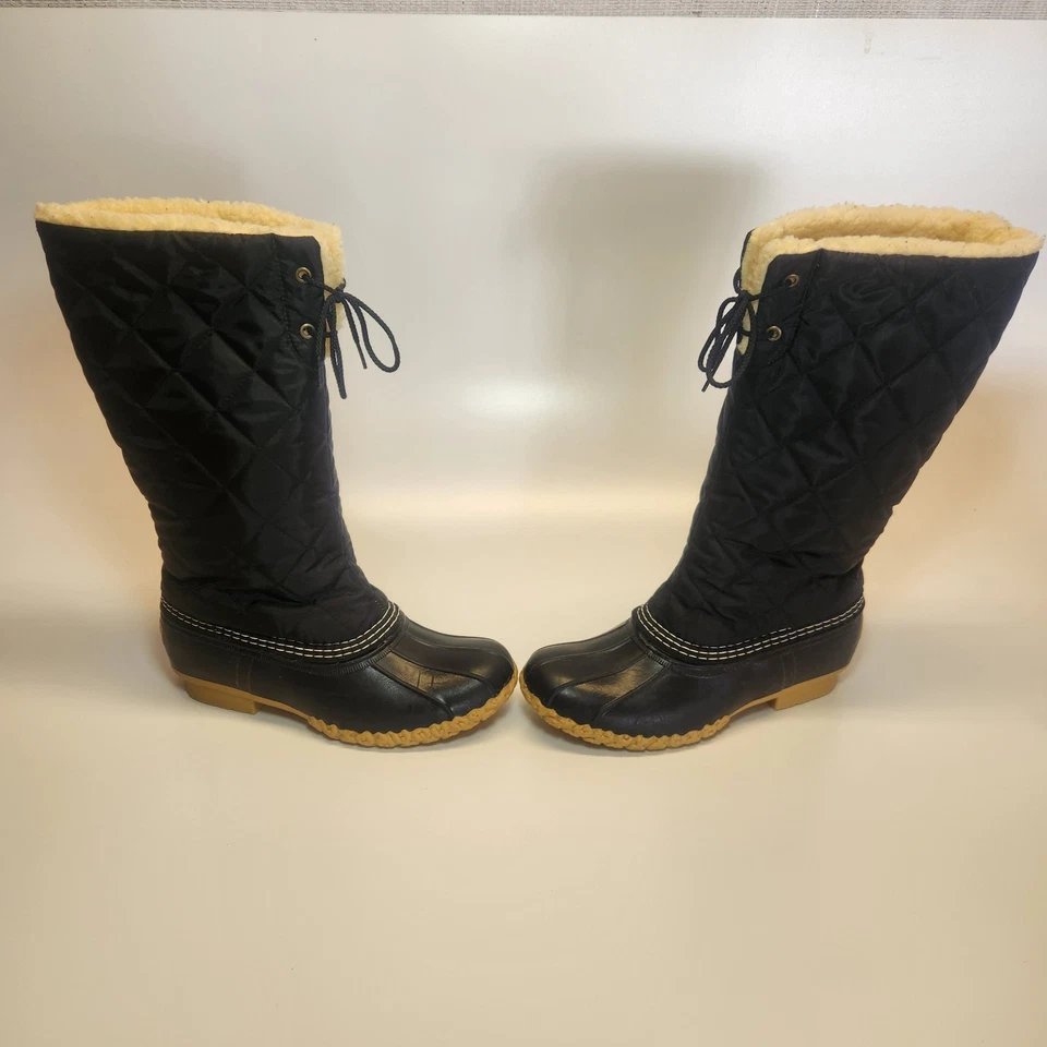 L.L. Bean женщин размер 7 М черный шерпа с подкладкой тянуть на середины икры водонепроницаемый ботинки - Изображение 3 из 4