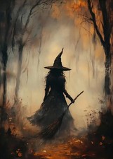 Halloween Witch Forest Diamond Art Kit 11.8 x 15.7 Inch