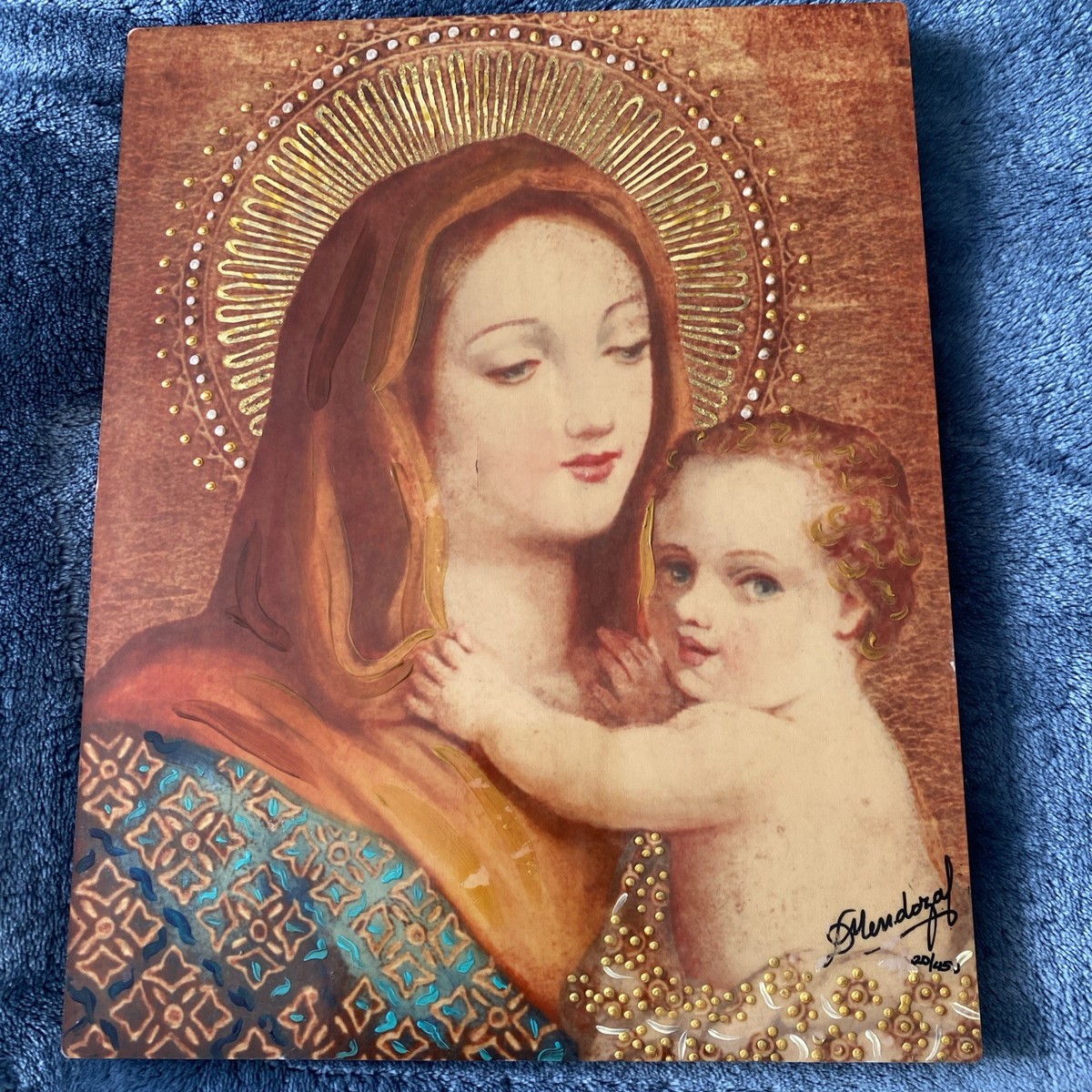 DIANA MENDOZA - Madonna and Child - OIL PAINTING 11*9 | eBay