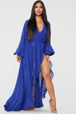 * Fashion Nova Your Highness Maxi Dress - Royal Blue Short To Long Size XS