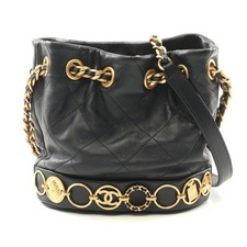 Chanel Lambskin Matelasse Shoulder Bag Women Black One Size 518990