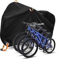 Toptrek Fahrradabdeckung Abdeckplane 210D Oxford-Gewebe 3 FahrräDer Wasserdicht
