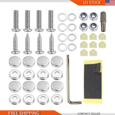 Anti-theft License Plate Security Screws Sliver Mounting Hardware Tag Frame Tam