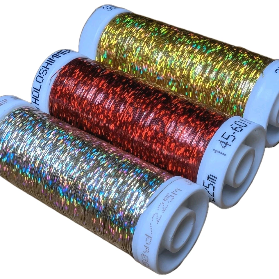 Sulky Holoshimmer Embroidery Thread Lot 3 Spools Christmas Red Gold Sewing Craft - Image 2 of 4