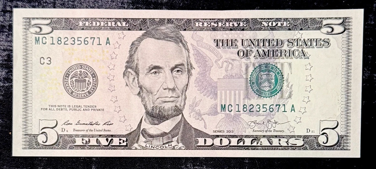 Uncirculated $5 2013 US Small Size Paper Money Notes for sale | eBay