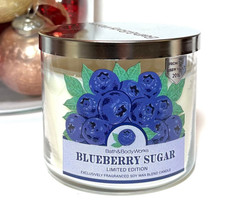 NEW Bath Body Works BLUEBERRY SUGAR 3-Wick Candle 14.5 oz SMELLS AMAZING