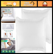 Standard Size Pillow Shams Set of 2 - 100 Egyptian Cotton, 600 TC, Soft White C