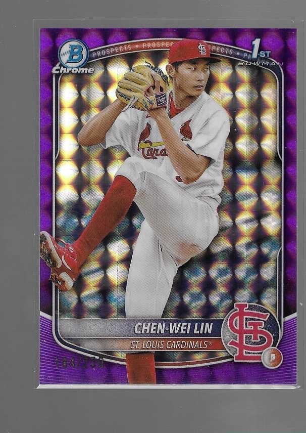 CHEN-WEI LIN 2025 BOWMAN CHROME PURPLE GEOMETRIC REFRACTOR CARD #BCP-141  /250
