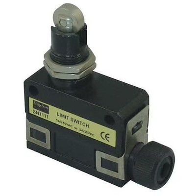 Dayton 13F513 Limit Switch, Plunger, Roller, Spdt, 5A At 240V Ac, Actuator