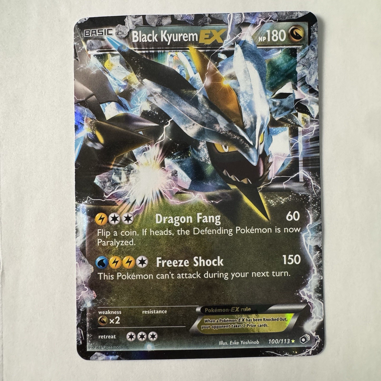 Pokémon Black Kyurem-EX 100/113 Legendary Treasures Ultra Rare Holo 180 HP Eng