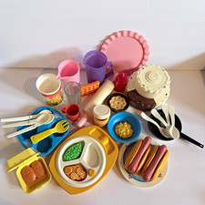Vintage Fisher-Price and various brands play food and kitchen items