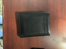 Kenneth Cole Reaction Trifold Wallet Men  s Black Id Card Multiple Compartments
