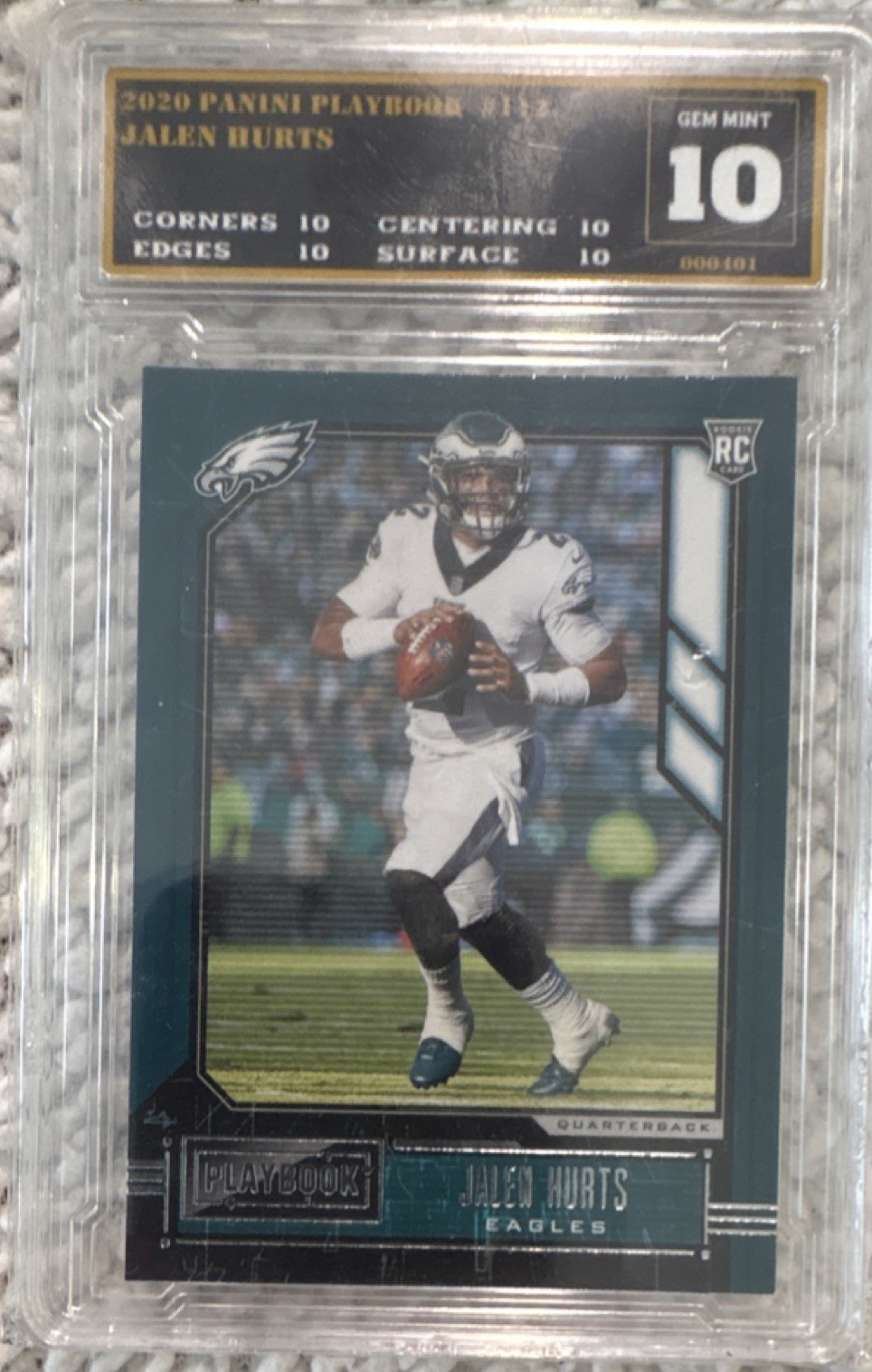 Panini 2020 Playbook Jalen Hurts #112 Philadelphia Eagles Rookie Base