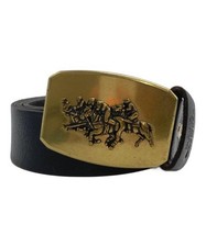 POLO RALPH LAUREN          3 Pony Leather Belt black