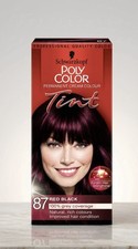 3X  .Schwarzkopf Poly Color Tint Permanent Cream Hair Colour 87-Red Black, 