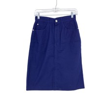 Vintage 80s Gitano Skirt Womens 26" A-Line Navy Blue Twill Blend