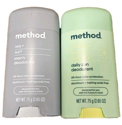 Method Men's Deodorant - Sea + Surf - Cucumber Aloe Vera Green Tea - Pack of 2
