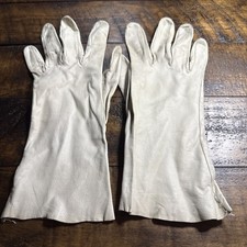Vintage Grandoe Soapable Leather Driver Gloves SZ 8 - Off White