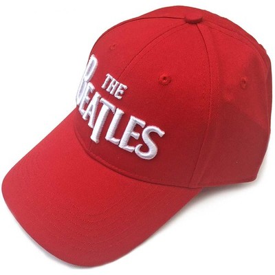 The Beatles Baseball Cap: White Drop T Logo (Red) OFFICIAL NEU