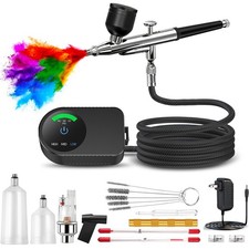 50 PSI High Pressure Airbrush Kit with 3 Nozzles 0.2/0.3/0.5mm for Nail  Cake