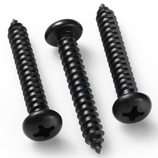  10 x 1-1/2 Inch Pan Head Wood Screws, Phillips Drive, Black Oxide Stainless ...