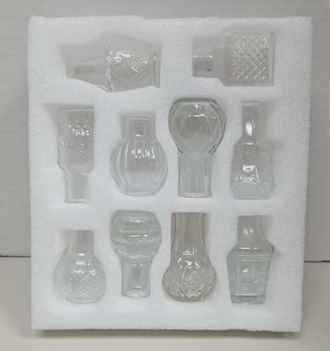 Glass Bud Vase 10 Pieces, Contemporary Etched, Clear, Centerpieces, Propagation