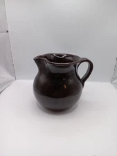 Vintage Jugtown Pottery Creamer Pitcher 4" Tall Dark Brown