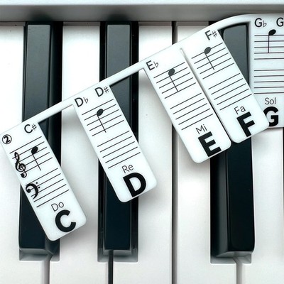 Piano Note Strips with Solfege (Do Re Mi ), Fit 61/54/49 Key Piano Learning, ...