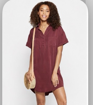 Universal Thread Shirt Dress Burgundy Size Small