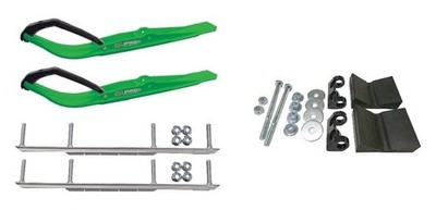 C&A Pro Green Razor Snowmobile Skis w/ 7.5'' Shaper Bars Complete Kit Ski-Doo