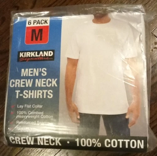NEW Kirkland Signature Men’s Crew Neck Tee, 6-pack Heavyweight Select Color Size - product listing photo