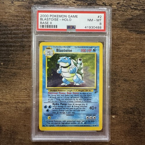 Blastoise 2/130 PSA 8 NM-MT Holo Rare Pokemon Card Base Set 2