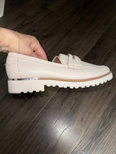 Franco Sarto Camrynn Ivory Beige Leather Women  s Loafers Shoes Size 9