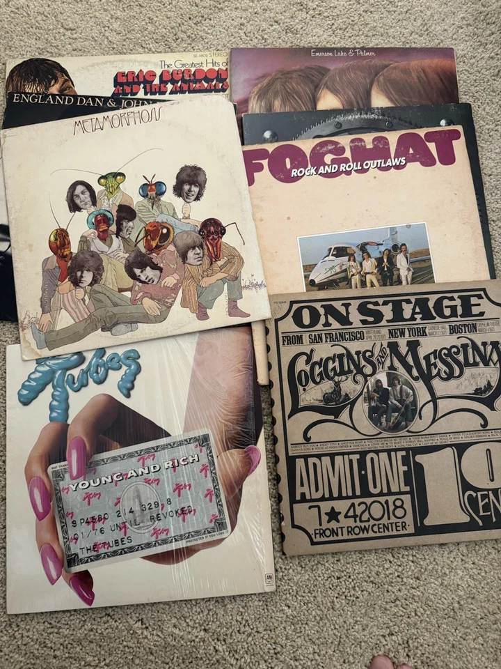 Lot Of 8 Classic Rock Vinyl Records LP - Rolling Stones , Loggins Messina, Etc Foto 2 de 4