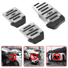 Silver Non Slip Automatic Gas Brake Foot Pedal Pad Cover Car Accessories Kit C