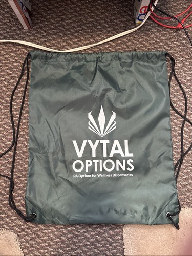 Vytal Options. PA Dispensary. Drawstring Bag. Green. - Picture 2 of 4