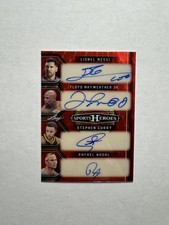Lionel Messi Floyd Mayweather Stephen Curry Nadal 2025 Leaf Super Gold Auto 1/1