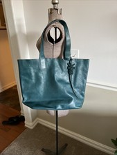 New With Tags Dark Turquoise Large Tote Leather  Carson Collection Hobo