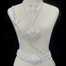 1 SET Thai Jewelry Silver Dance Show Celemony Bridemade Party Festival Accessory