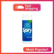 Spry Xylitol Peppermint Mints Sugar Free Candy - Promote Oral Health, Increase S
