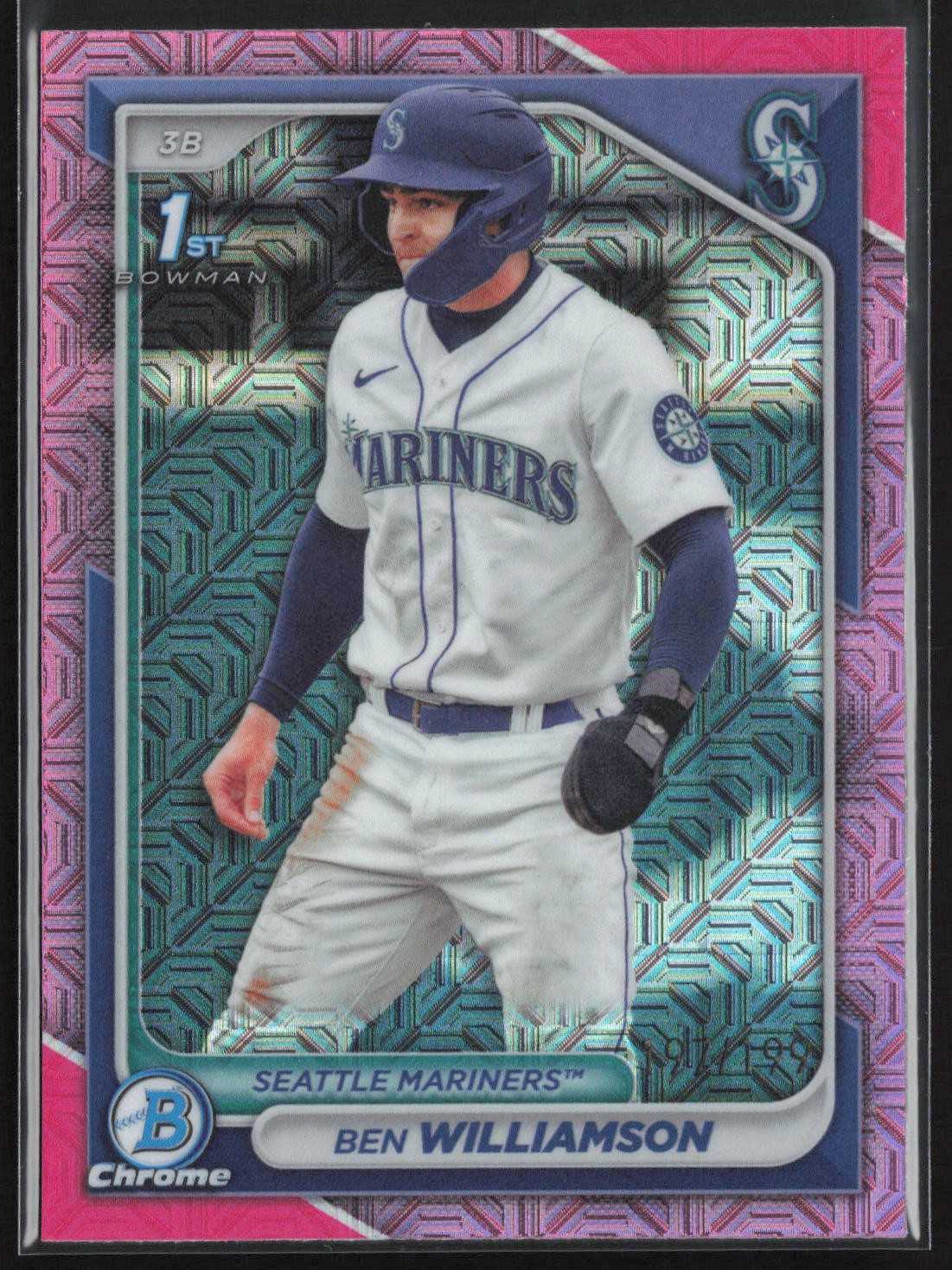 2024 Bowman #BCP-67 Ben Williamson Chrome Prospects Mojo Pink Refractor #/199