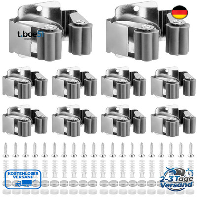 QWORK 10 Stück Besenhalterung Edelstahl Wandhalterung Gartengeräte