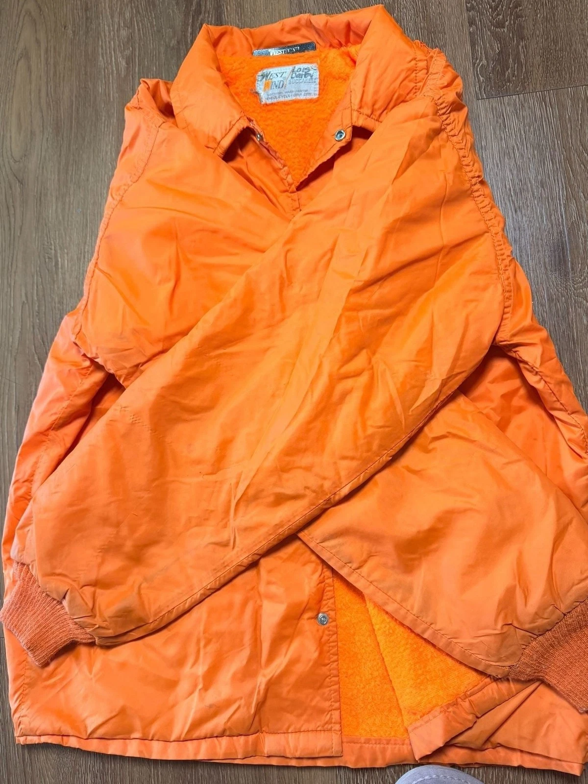 Westark Windbreaker Buccaneer Orange Nylon Snap Jacket DeGross Construction image 4
